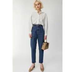 MOUSSY マウジー HW SLIM TAPERED テーパードデニムパン26