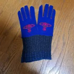 Vivienne Westwood 手袋 オーブ刺繍 ブルー グレーのサムネイル