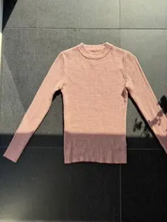 moussy マウジー リブ編みピンク系長袖ニット FREE