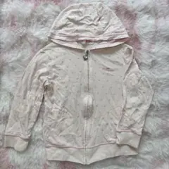 ハート模様 フード付きパーカー 120cm 薄手