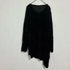 早い者勝ち✨️ベルベット 黒 長袖 トップス ブラック ベロア チュニック
