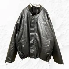 地底人オンライン　リバーシブルジャンパー　フェイクレザー （ブラック）　　M