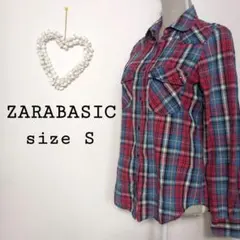 ZARABASIC チェック柄 長袖 シャツ S スタッズ　ｙ2ｋ　平成