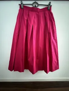 UNITED ARROWS ピンク フレアスカート プリーツ　40