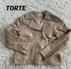 TORTE トルテ 】ライダースジャケット　レザー ベージュ　M