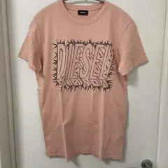 (試着のみ美品)DIESEL ピンク ロゴプリント Tシャツ