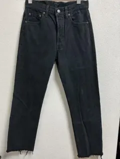 90s USA製　リーバイス　501 ブラック　後染め　カットオフ