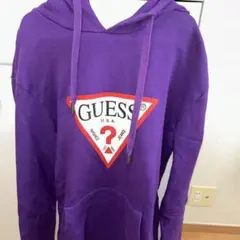 GUESS パープル フード付きパーカー
