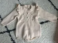 ニット ロンパース アイボリー 70