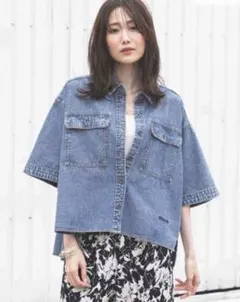 新品 GLOBAL WORK GOODデニムシャツ半袖のサムネイル