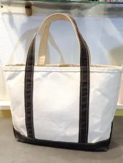 【L.L.Bean】ボート＆トート USA製 (ホワイト×ブラック) 男女兼