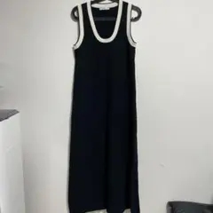 【新品未使用】ZARA ノースリーブニットワンピース ブラック M