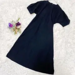 【無印良品】黒 半袖シャツワンピース(M)綿100%
