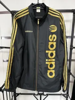 adidas ジップアップジャケット 黒/金