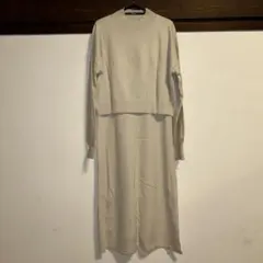 GU ベージュ ニットワンピース セットアップL