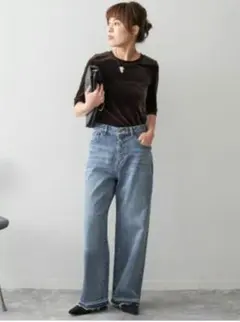 5 1/2 LOOSE-STRAIGHT DENIM　ブルー　40