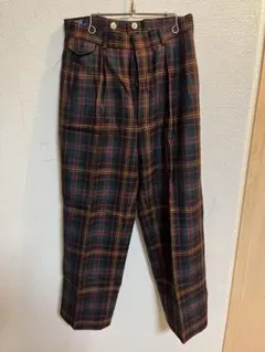【美品】ラルフローレン(旧タグ) タータンチェック 2タック スラックス