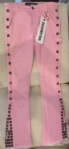 VALABASAS ピンク ダメージ加工 デニムパンツ - メルカリ