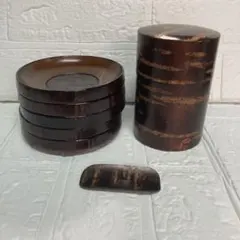 箱根寄木細工 木製円筒形茶筒 - メルカリ