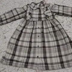 エニィファム　エニファム　オンワード　ワンピース　フリル　茶系