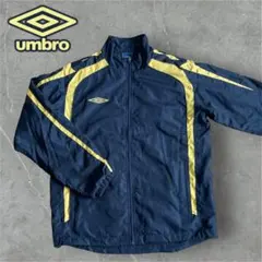 00s umbroアンブロ　ナイロンジャケット ブラック/イエロー　ドローコード