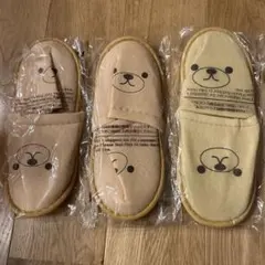 クマの顔スリッパ 使い捨て用3足セット