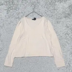 GAP薄手Ｖネックニットセーター長袖［L］薄いピンク系