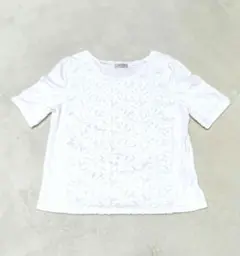 【日本製】Aylesbury 半袖カットソー ホワイト レース Lアリスバーリーのサムネイル