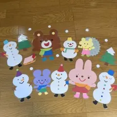 【冬・雪】動物達 壁面飾り　冬　❄️保育園❄️幼稚園❄️障がい者施設　ハンドメイド