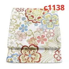 R76-T10袋帯 六通柄 金彩糸 流れ桜 振袖向き 美品 着物帯 仕立て上り 