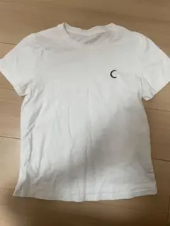 三日月刺繍 Tシャツ ホワイト