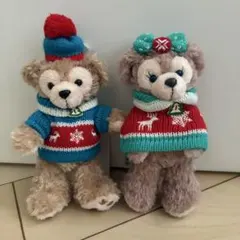 2011 クリスマス ダッフィー シェリーメイ ぬいぐるみバッジ ディズニー