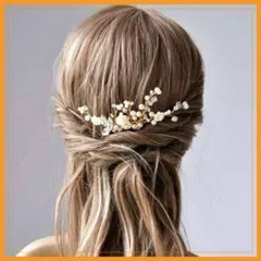 ヘッドドレス ヘアアクセサリー ウェディング コーム 和洋 金色 かわいい