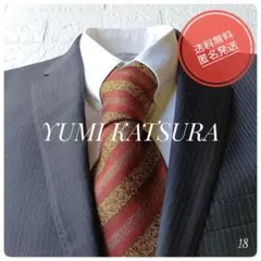 美品 日本製 シルクネクタイ 赤×ゴールド ペイズリー調 高級 おしゃれ