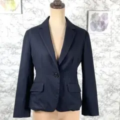 『イネド』ネイビー テーラード レディース　夏用　ジャケット(7号）Ｓ