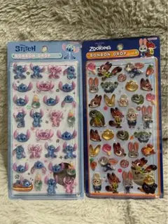 【正規品】スティッチ ズートピア ボンボンドロップシール ディズニー2枚セット
