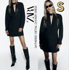 新品 ZARA ハイネック チョーカー ミニワンピース S ラスト1点♪完売品！