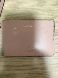 Paul Smith 牛革 ケース 桜色 ねこ