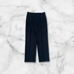 ブラック スラックス センタープレス パンツ オフィス 黒