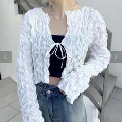 n*a様 【美品】mystic シャーリングブラウス　FREE SIZE フリー