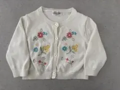 刺繍カーディガン　白　60〜70cm
