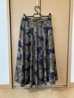 昭和レトロ花柄　スカーフ柄　スカート　古着　ヴィンテージ