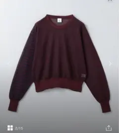 6（ロクビューティアンドユース）シアーポーダークルーネック　プルオーバー