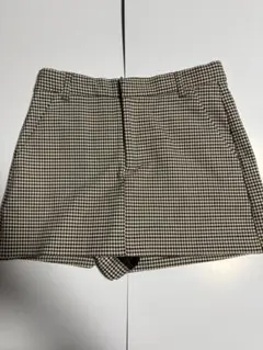 ZARA チェック柄 キュロット ショートパンツ Sのサムネイル