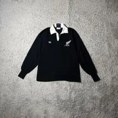 カンタベリー・オブ・ニュージーランド ALL BLACKS 刺繍 ラガーシャツ