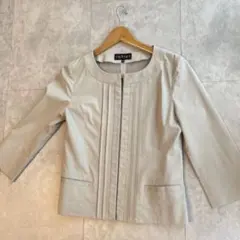 INDIVI ジャケット　ノーカラー　スーツ　セレモニー　ベージュ