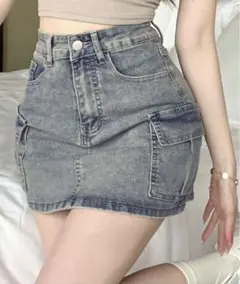 DAZY ウィメンズ ポケット付き デニム ミニスカート