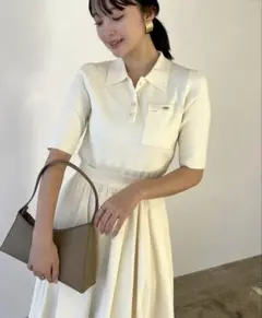 アニュアンス アセテートスキッパーリブニットトップス BEIGE - メルカリ