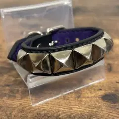 10mmピラミッド鋲3連 レザーリストバンド 腕輪 パンクロック 3511N10 