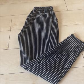 ストライプ スラックスパンツ ブラック